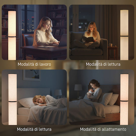 HomCom LED Φωτιστικό Δαπέδου Υ135xΜ20εκ. 2800lm Μπεζ