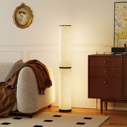 HomCom LED Φωτιστικό Δαπέδου Υ135xΜ20εκ. 2800lm Μπεζ