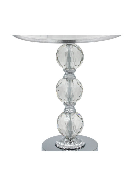Keskor Metal Table Lamp for Socket E27 with Silver Shade and Base