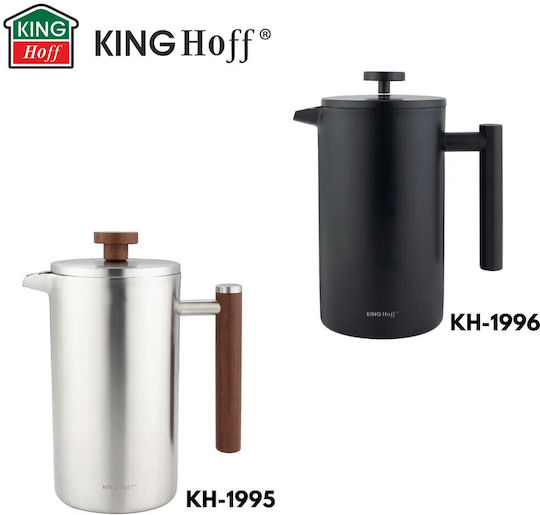 KING Hoff Manual Filter Coffee Maker Stainless Steel Black 1lt
