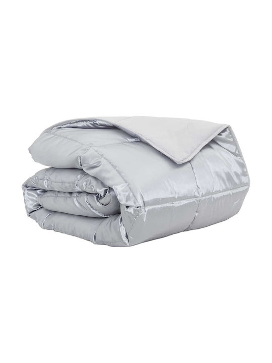 vidaXL Duvet Cover Single 155x220 Silver
