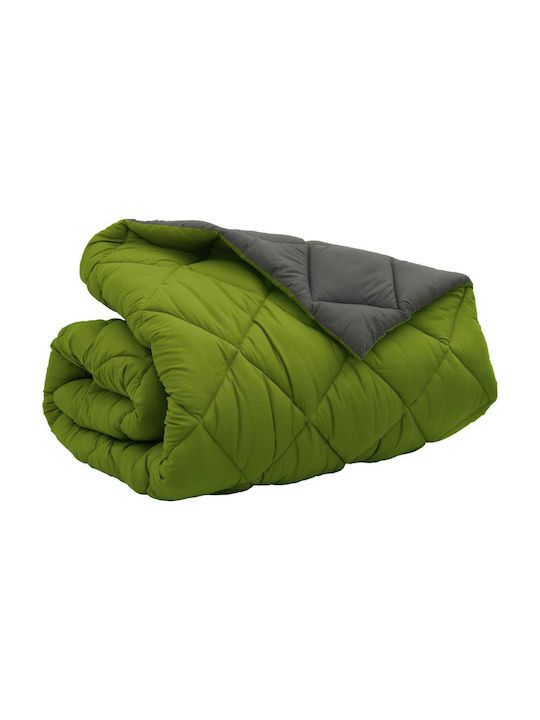 vidaXL Duvet Cover Queen 220x240 Green, Anthracite