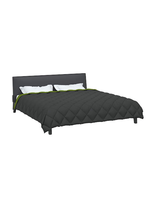 vidaXL Duvet Cover Queen 220x260 Green, Anthracite