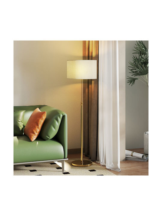 HomCom LED Floor Lamp H133xW40cm. with Adjustable White Light 800lm Gold