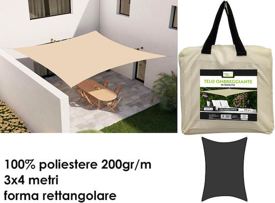 General Trade Rechteckig Sonnensegel Ecru 3x4m 200gr/m²