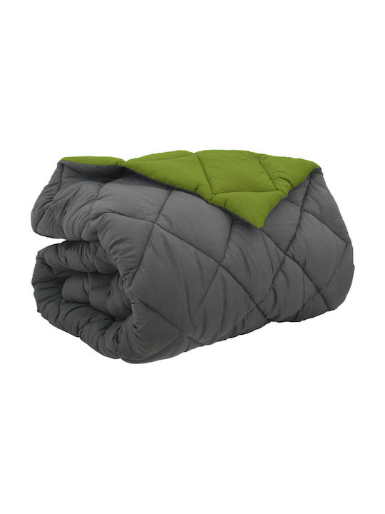 vidaXL Duvet Cover Double 200x240 Green, Anthracite