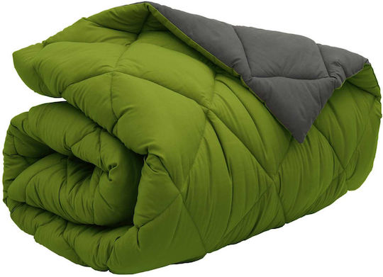 vidaXL Duvet Cover Single 140x200 Green, Anthracite