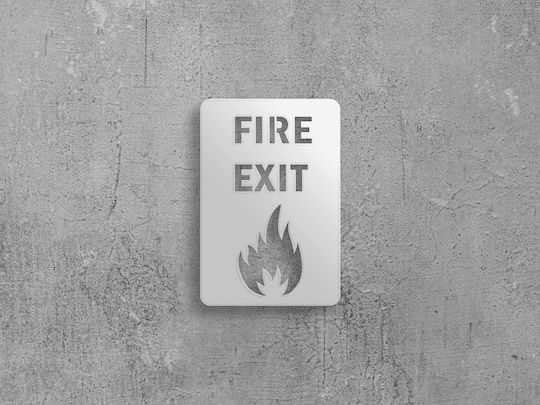Fire Exit– Πινακίδα Σήμανσης Μεταλλο-μαυρο-χρωμα