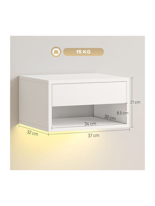 White Wooden Bedside Tables 2 Pieces 37x32x21cm