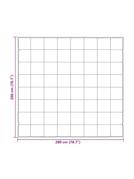 vidaXL Κουβέρτα Διπλή 200x200εκ. Μαύρο 42025815