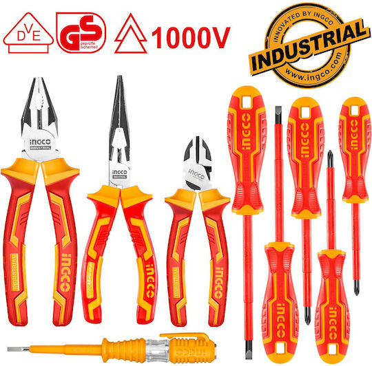 Ingco Caseta cu 9 Set de scule de electrician