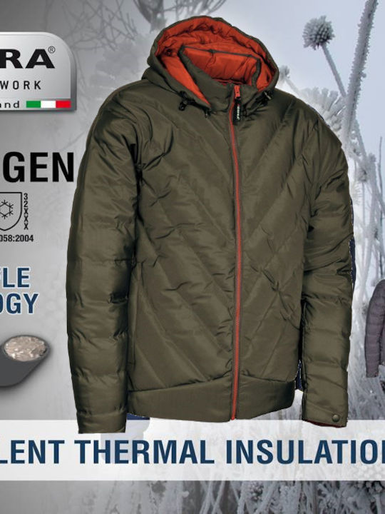 Cofra Lenningen Work Jacket Cold with Hood Green Inflatable