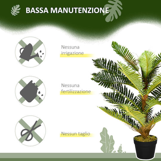Homcom Artificial Palm Plant 18 Leaves Pot Height 85 cm Green Indoor 830-679v00gn