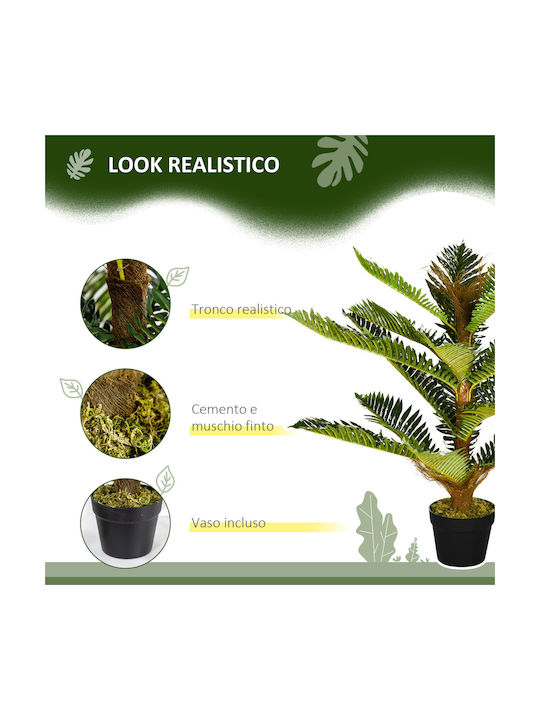 Homcom Artificial Palm Plant 18 Leaves Pot Height 85 cm Green Indoor 830-679v00gn