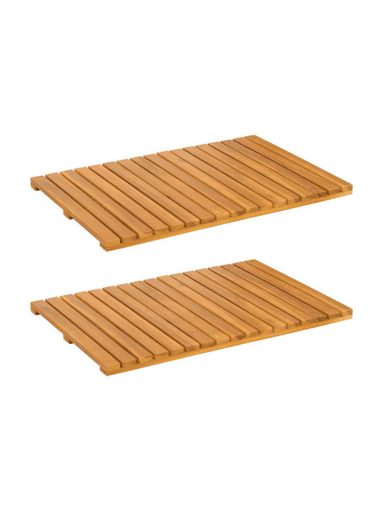 vidaXL Non-Slip Bath Mat Wooden 42025254 Coffee 60x40cm