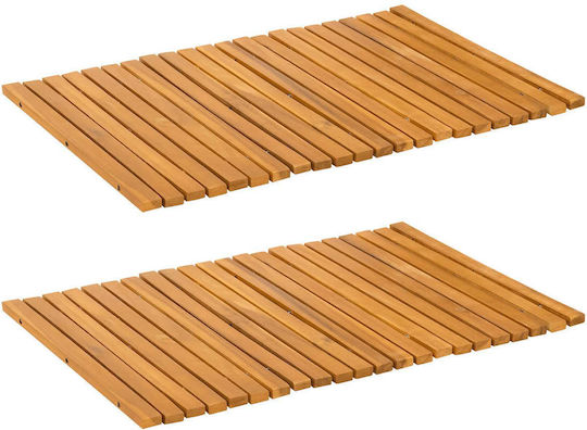 vidaXL Bath Mat Wooden 42025251 Coffee 60x40cm