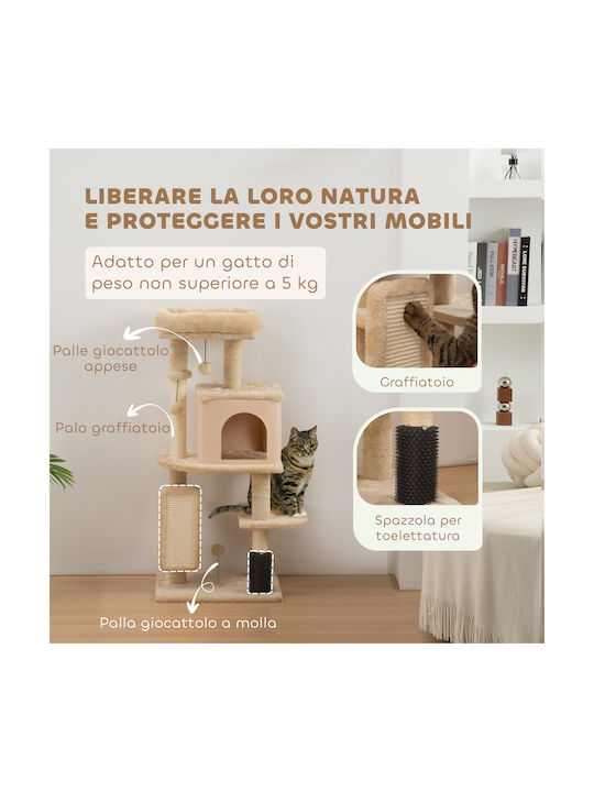 Pawhut Scratching Post Cat Trees Beige 30x30cm