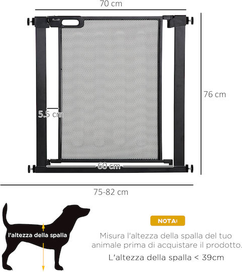 Pawhut Πόρτα Σκύλου από Πλαστικό σε Μαύρο Χρώμα 82 x 76εκ.