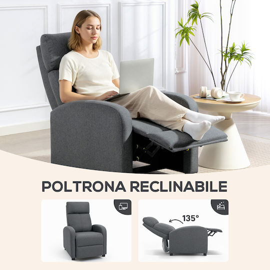Фотьойл Relax С поставка за крака Сив 69x87x100.5см