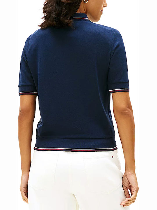 Tommy Hilfiger Polo Bluză Damă cu Mâneci Scurte Albastră Tommy Hilfiger Polo Bluză Damă cu Mâneci Scurte Albastră