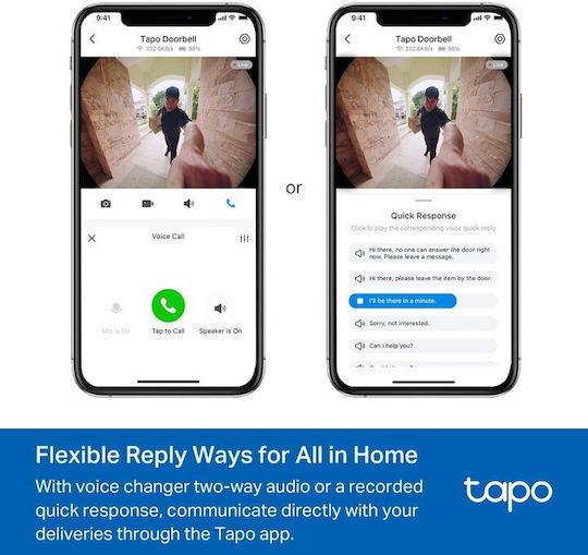 TP-LINK Wi-Fi Door Bell Compatible With Alexa And Google Home Black