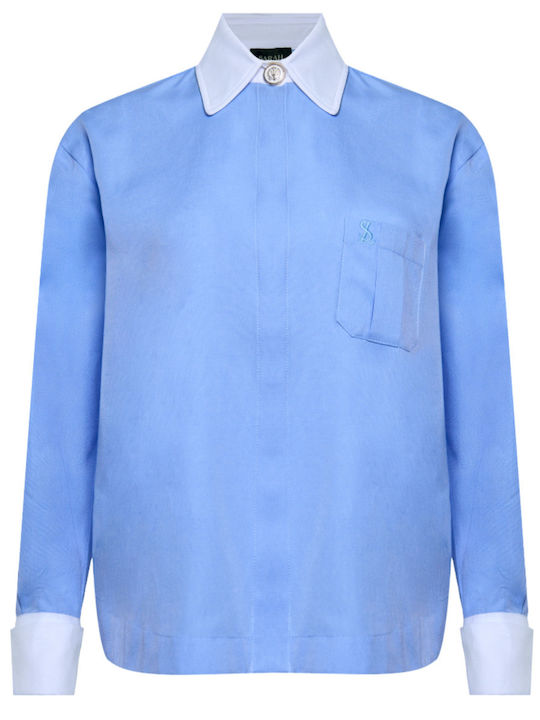 Langärmelig Damen Hemd Blue/white