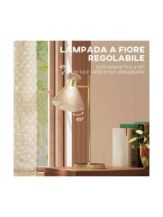 HomCom Decorative Lamp Flower with Socket for Bulb E27 Gold