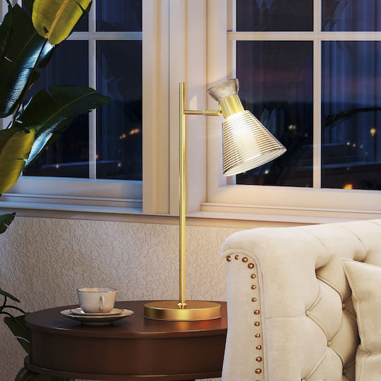 HomCom Dekorative Lampe Blume mit Fassung für E27 Lampe Gold