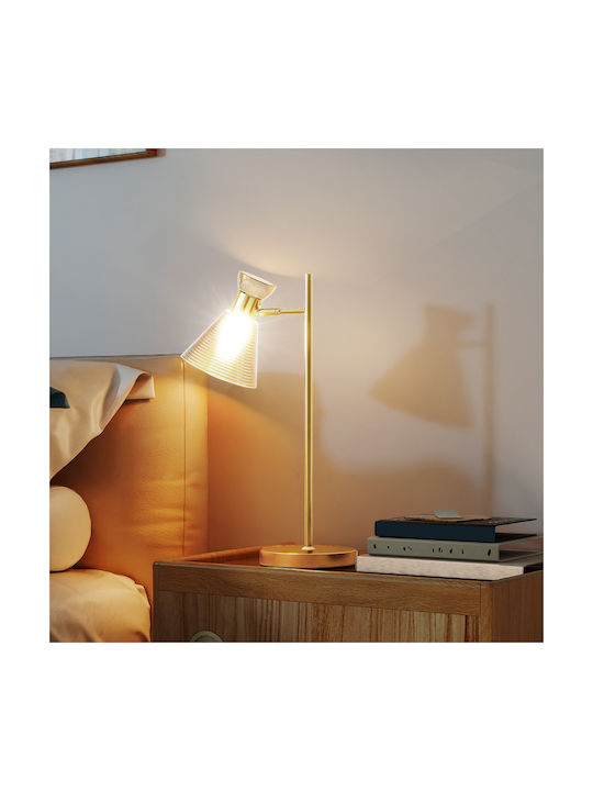 HomCom Decorative Lamp Flower with Socket for Bulb E27 Gold