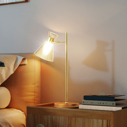 HomCom Dekorative Lampe Blume mit Fassung für E27 Lampe Gold