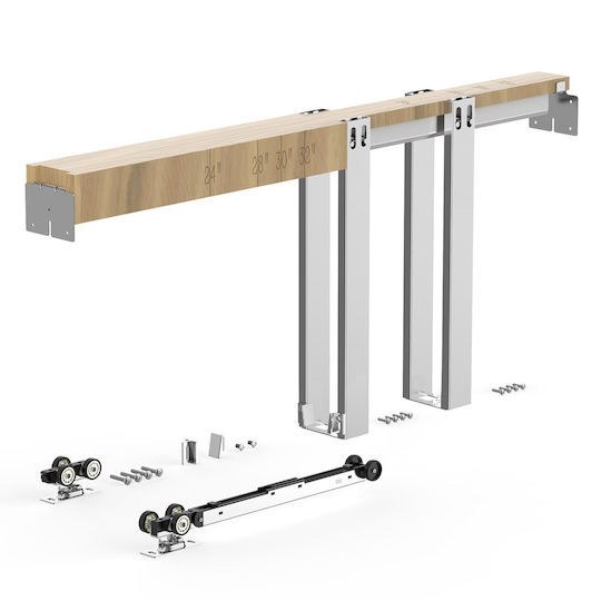 Vevor Sliding Door Mechanism 203.2cm Brown