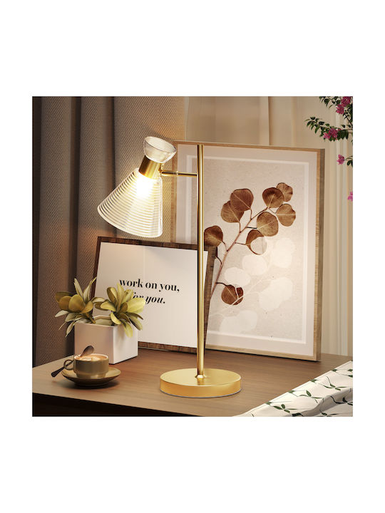 HomCom Decorative Lamp Flower with Socket for Bulb E27 Gold