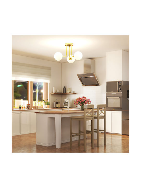 HomCom Ceiling Mount Light 42cm Gold with Socket G9