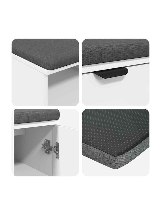Мебел За Антре с Пейка Бял 100x38x46см