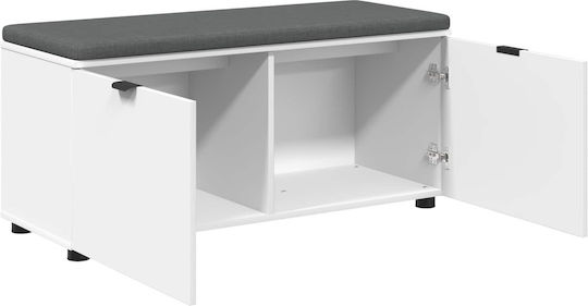 Мебели За Антре С Пейка Бял 100x38x46см