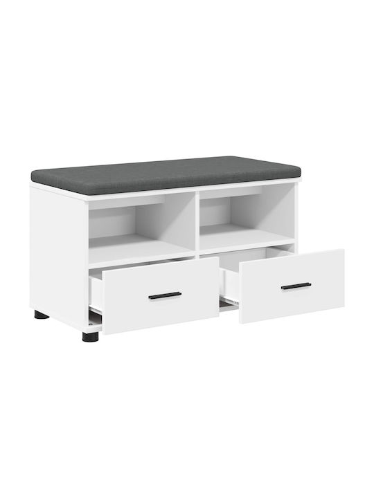 Mobilier de Intrare cu Bancă Alb 80x38x46cm