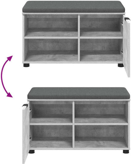 Entry Furniture with Bench Gray 80x38x46cm