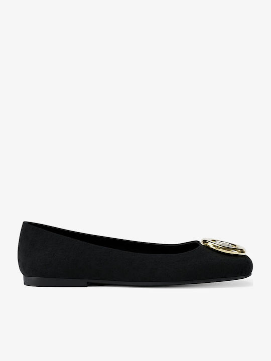 Suede Pointy Ballerinas Black