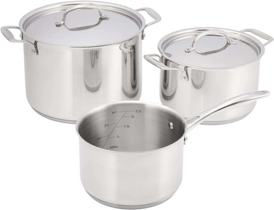 Horwood Essentials Σετ Κατσαρόλες από Ανοξείδωτο Ατσάλι 3 Σκευών