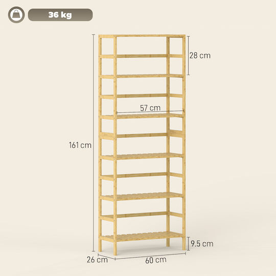 Рафтове Естествено Дърво 60x26x161см