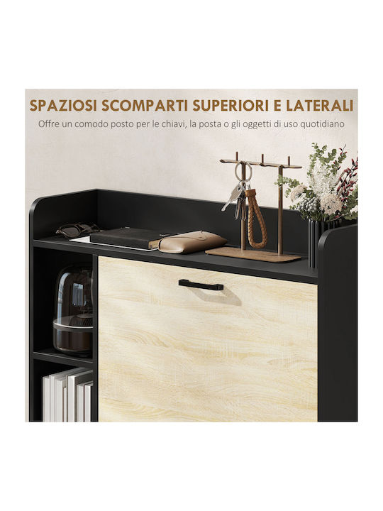 Wooden Shoe Organizer Black 83x24x90.5cm