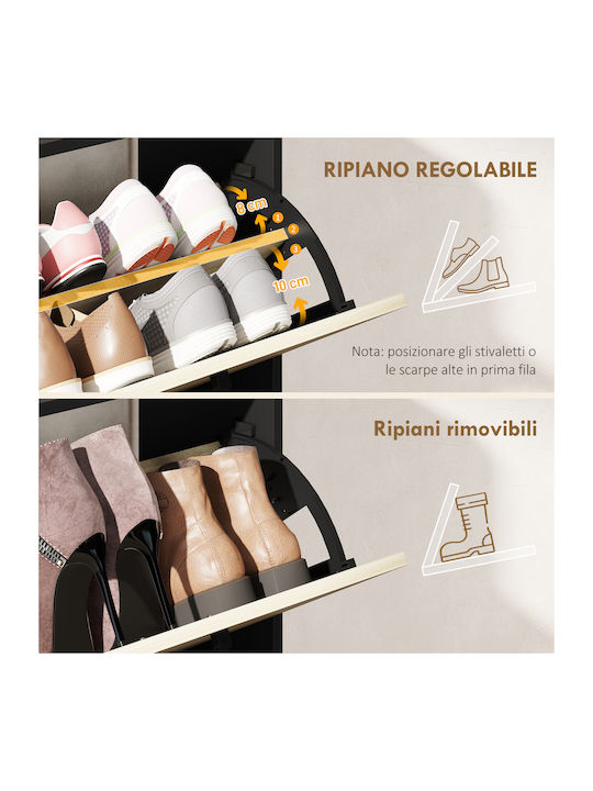 Wooden Shoe Organizer Black 83x24x90.5cm