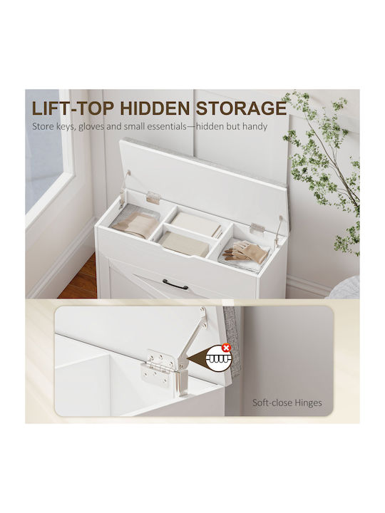 Fabric Shoe Organizer White 80x30x55cm