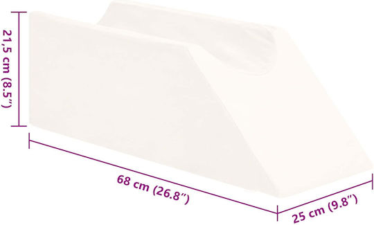 vidaXL Μαξιλάρι Σφήνα Ποδιών 68x25x21.5cm σε Λευκό χρώμα 42020192