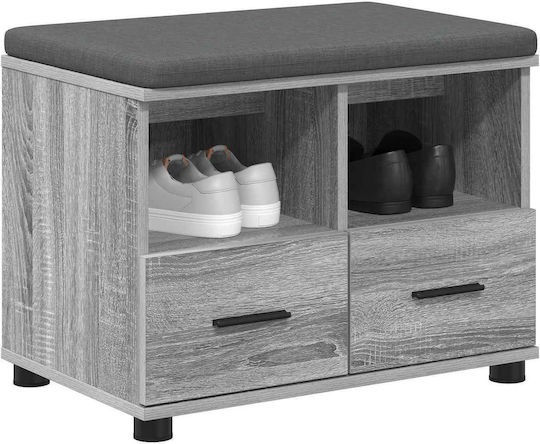 Entry Furniture with Bench Gray Sonoma 60x38x46cm