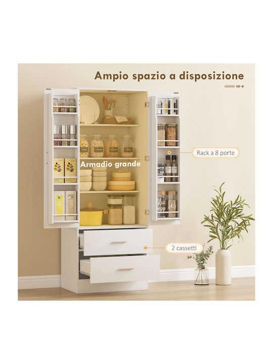 Floor Cabinet White 60x40x159cm