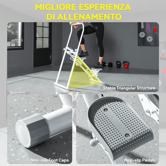 Sportnow Κατακόρυφος Αναρρίχησης Stepper Πτυσσόμενος Ρυθμιζόμενη Λαβή Αντιολισθητικά Πεντάλ Οθόνη Lcd Λευκός A90-390v00wt