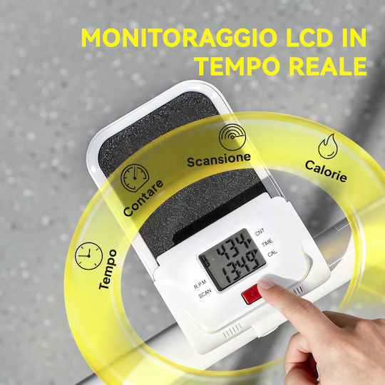 Sportnow Κατακόρυφος Αναρρίχησης Stepper Πτυσσόμενος Ρυθμιζόμενη Λαβή Αντιολισθητικά Πεντάλ Οθόνη Lcd Λευκός A90-390v00wt