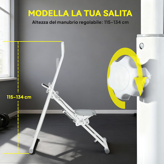 Sportnow Κατακόρυφος Αναρρίχησης Stepper Πτυσσόμενος Ρυθμιζόμενη Λαβή Αντιολισθητικά Πεντάλ Οθόνη Lcd Λευκός A90-390v00wt