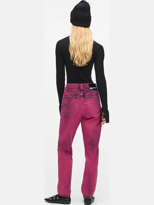 Blugi de damă cu croială mom Fuchsia